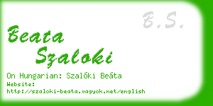 beata szaloki business card