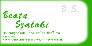 beata szaloki business card